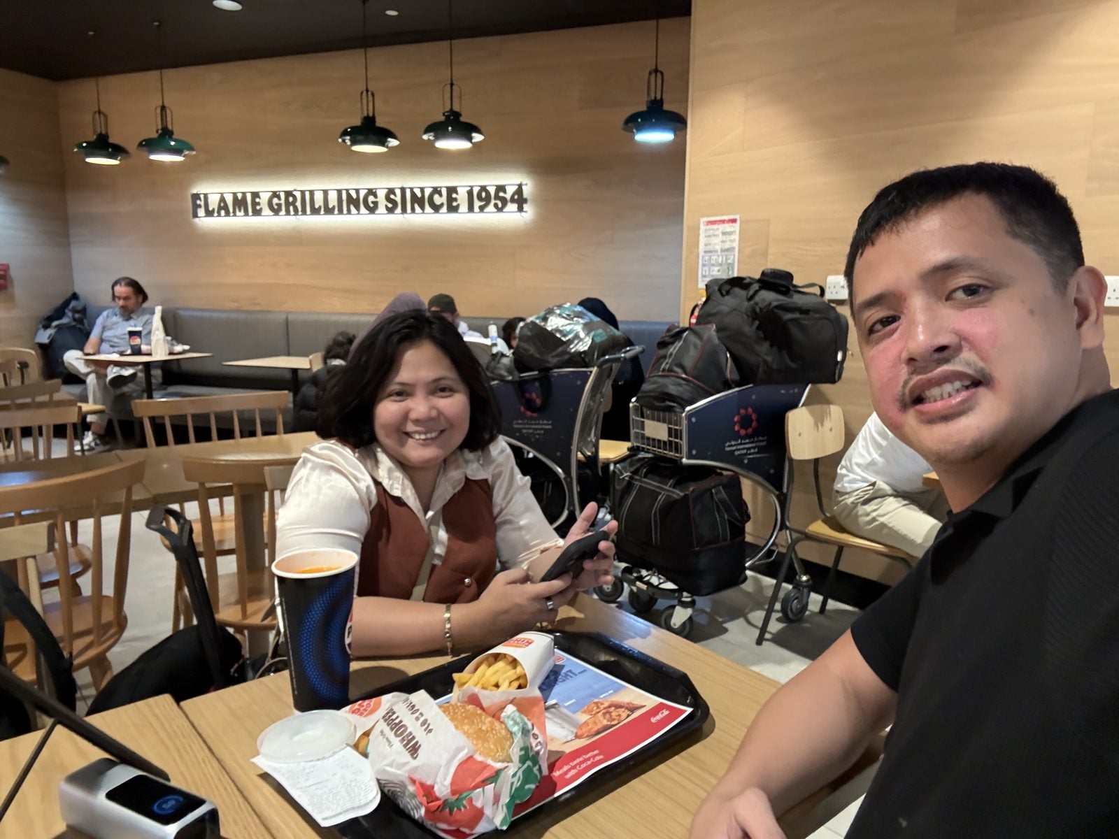 Whopper meal at Burger King at Hamad International Airport, Doha