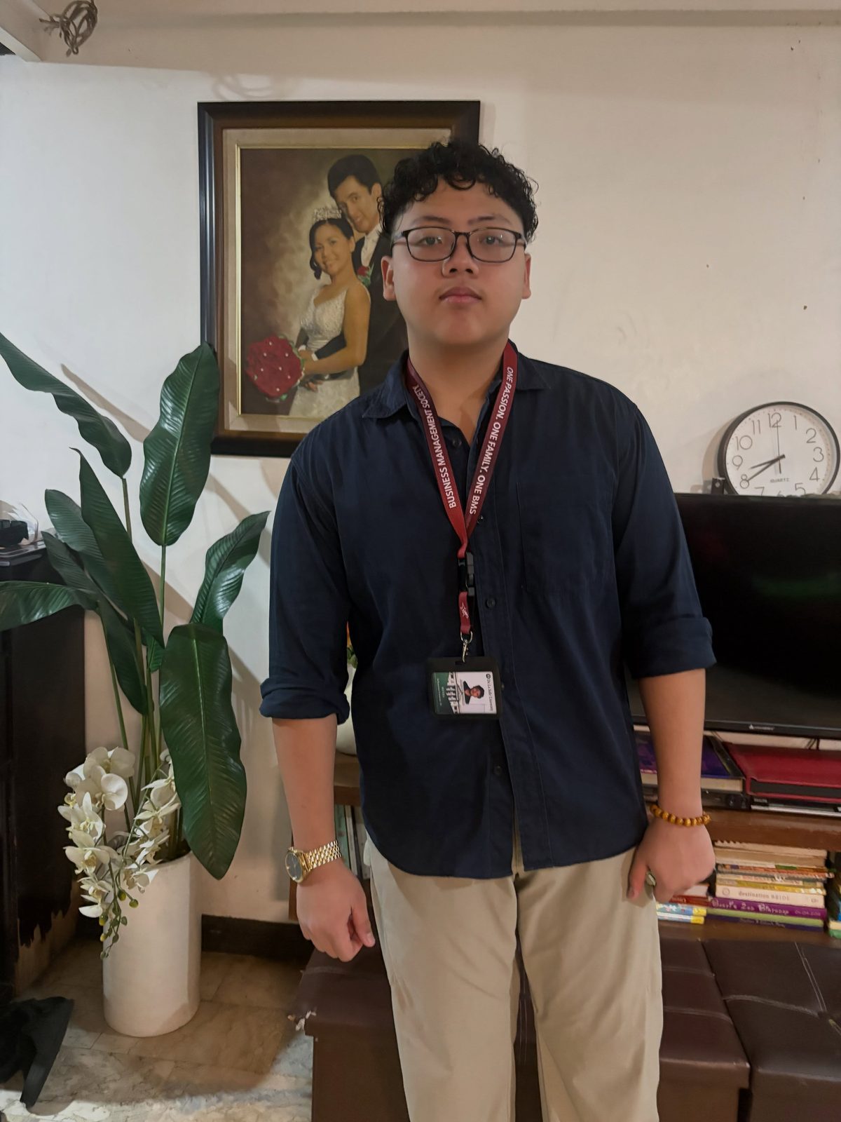 Basti at the start of his freshman year at DLSU
