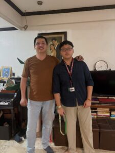 Daddy Pao with Basti during his first weeks at DLSU