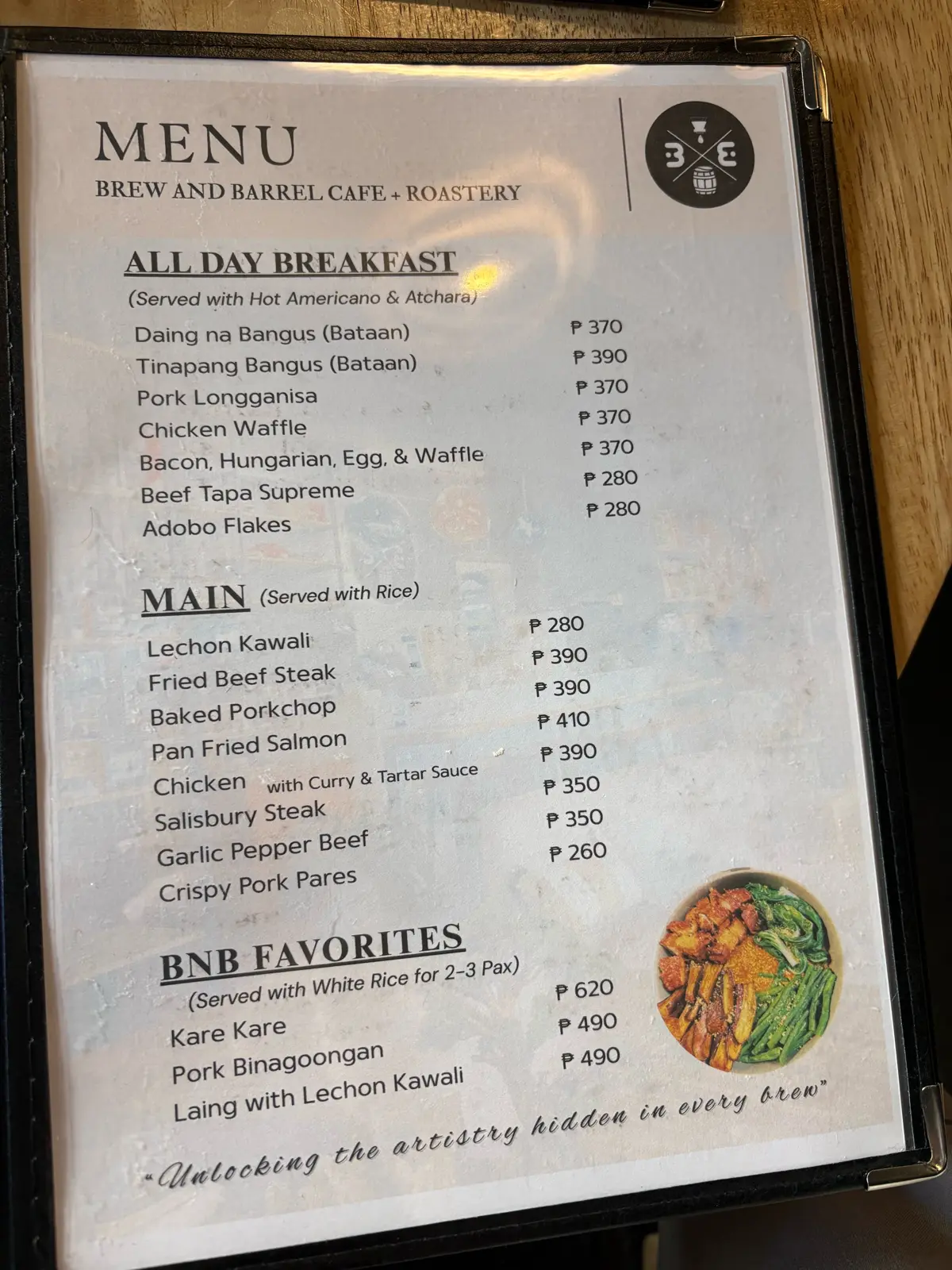 Brew and Barrel menu: all-day breakfast, rice meals and BNB favorites
