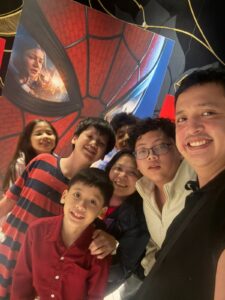Our family today, out at the movies