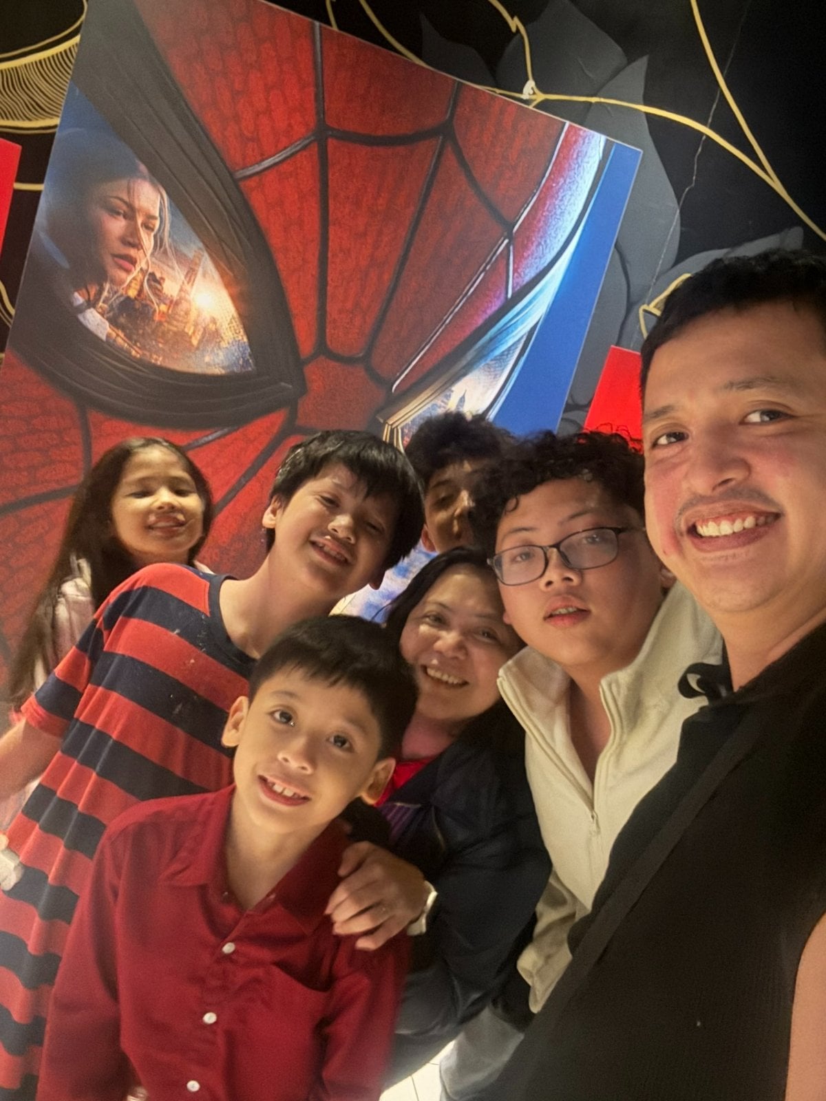 Our family today, out at the movies