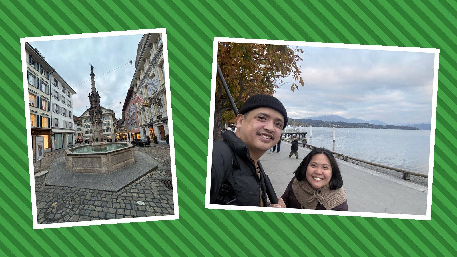 Lucerne Old Town: Weinmarkt, Spreuer Bridge and the Lake