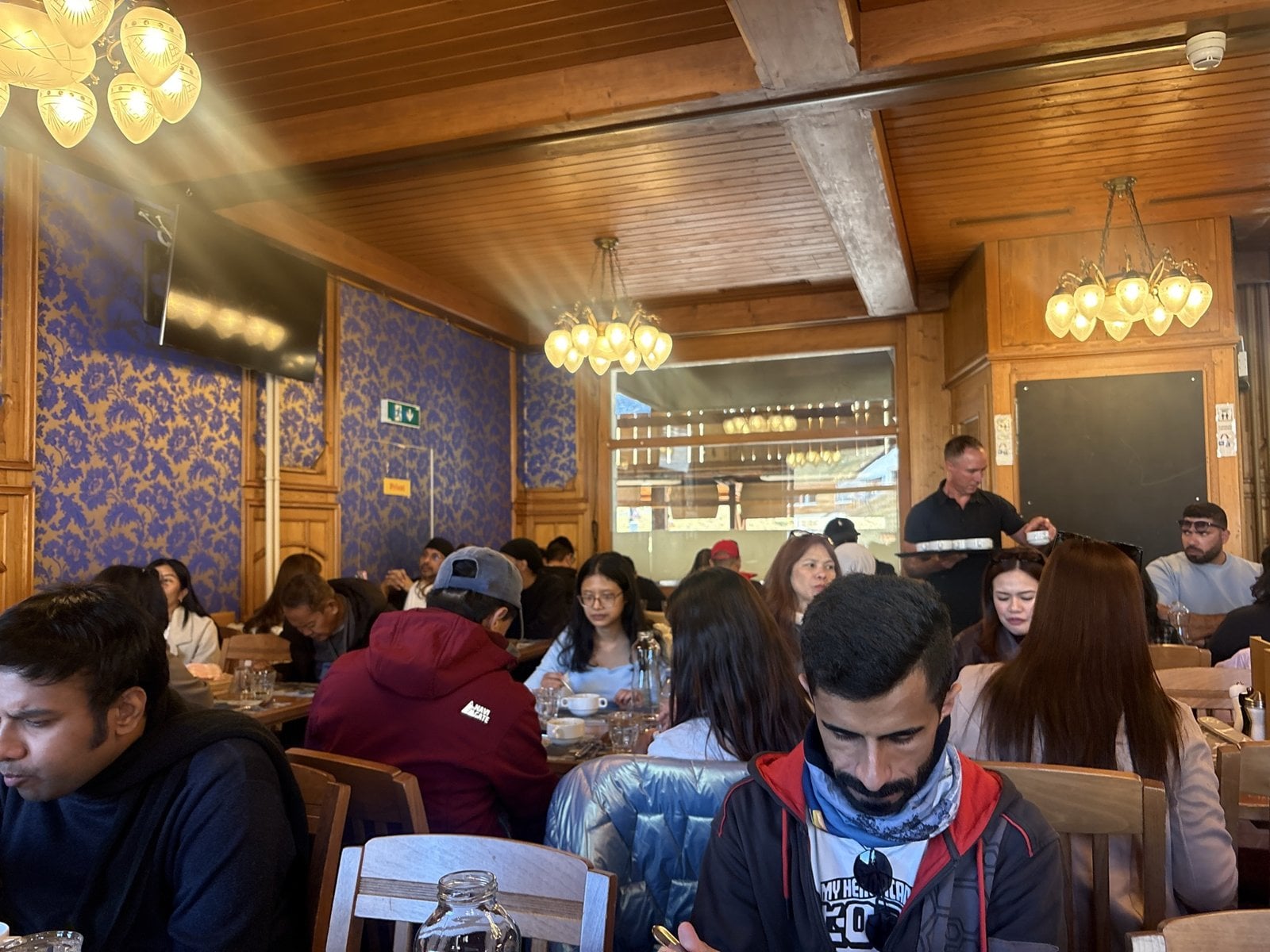 Dining hall of the Kleine Scheidegg Mountain Restaurant