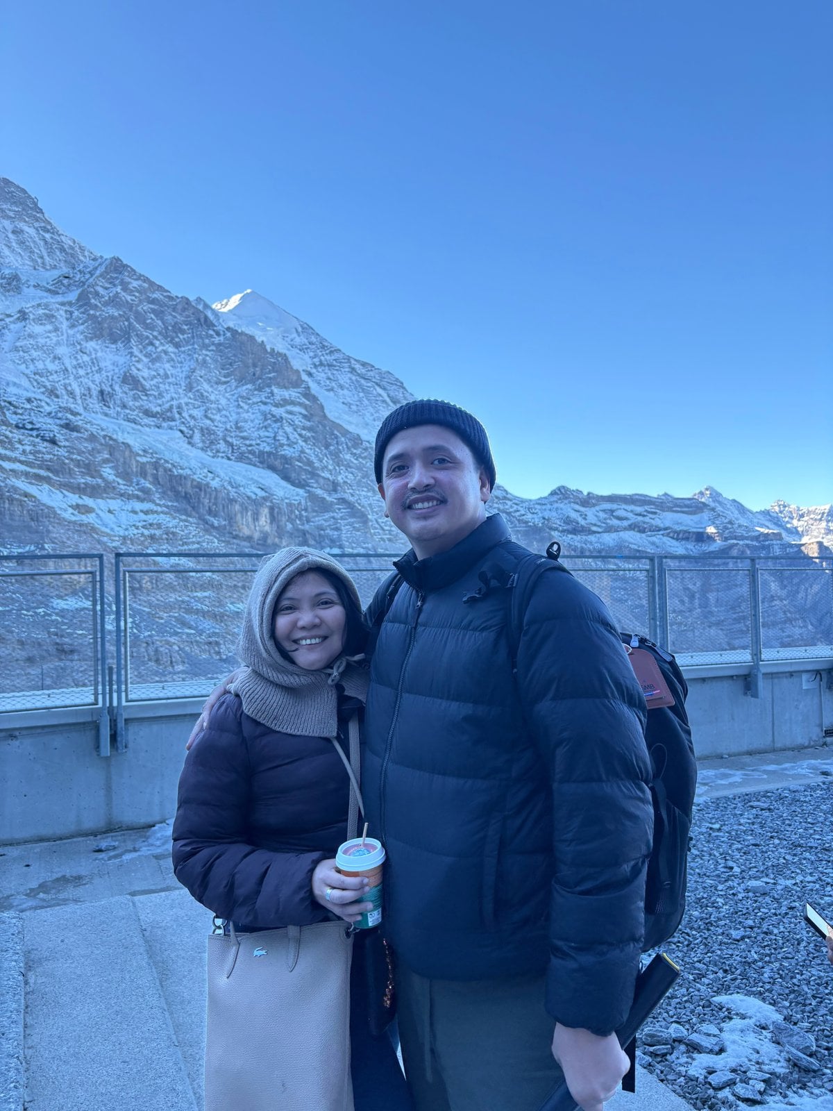 Paolo and Dimple on the Eigergletscher terrace