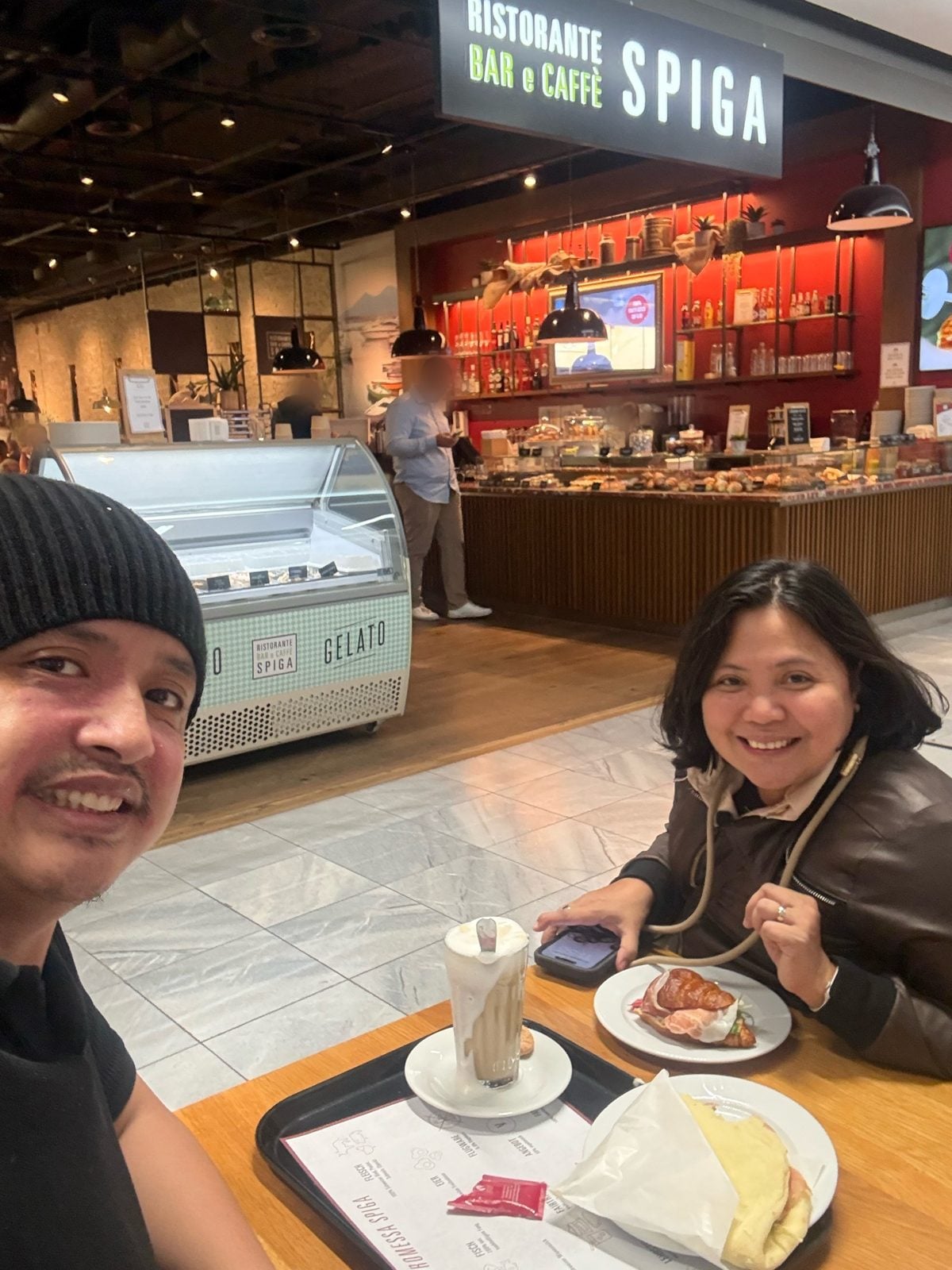 Paolo and Rosed at Ristorante Spiga, Glatt shopping centre near Zurich